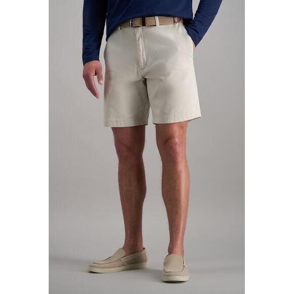 Haggar Other - Haggar Mens Stretch Belted Flat Front Beige Chino Shorts Size 44